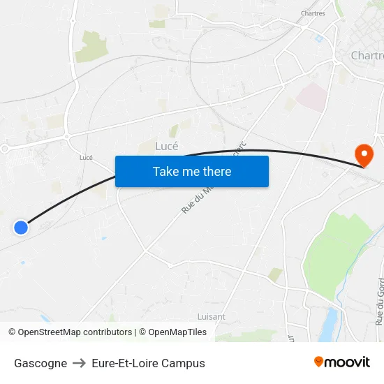 Gascogne to Eure-Et-Loire Campus map