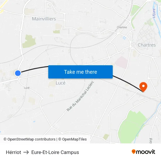 Hérriot to Eure-Et-Loire Campus map