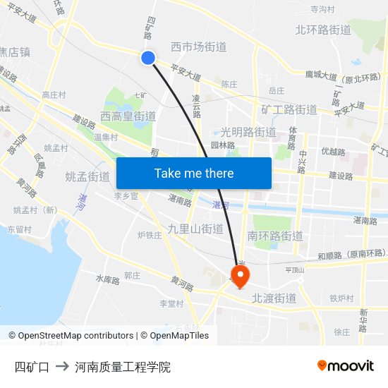 四矿口 to 河南质量工程学院 map