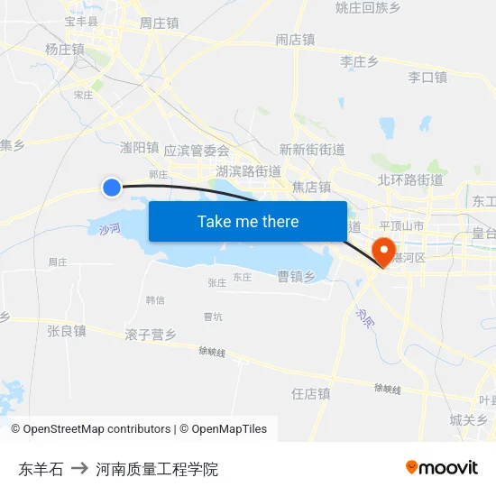 东羊石 to 河南质量工程学院 map