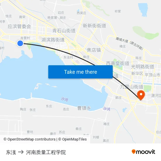 东滍 to 河南质量工程学院 map
