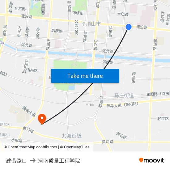 建劳路口 to 河南质量工程学院 map