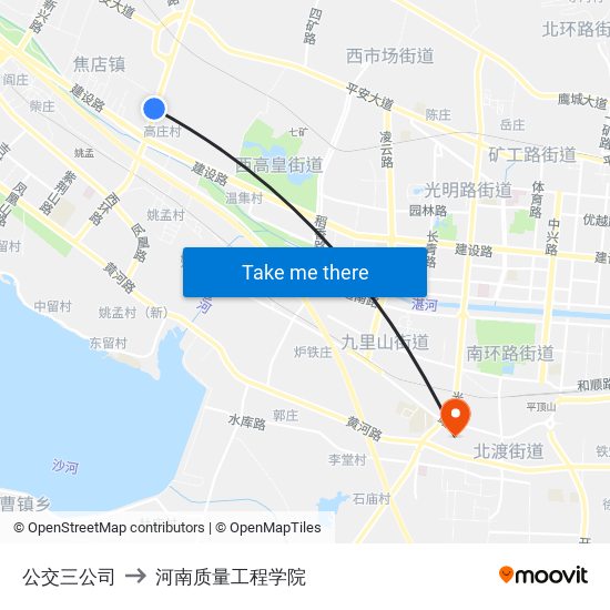 公交三公司 to 河南质量工程学院 map