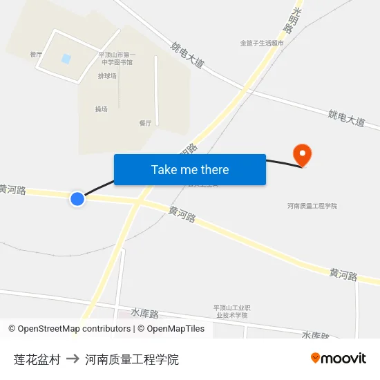 莲花盆村 to 河南质量工程学院 map