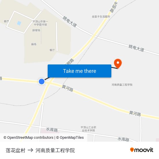 莲花盆村 to 河南质量工程学院 map