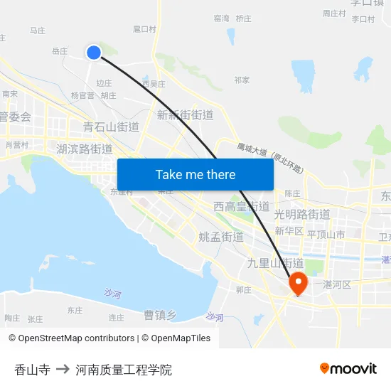 香山寺 to 河南质量工程学院 map
