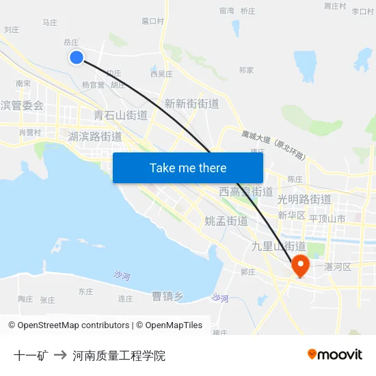 十一矿 to 河南质量工程学院 map