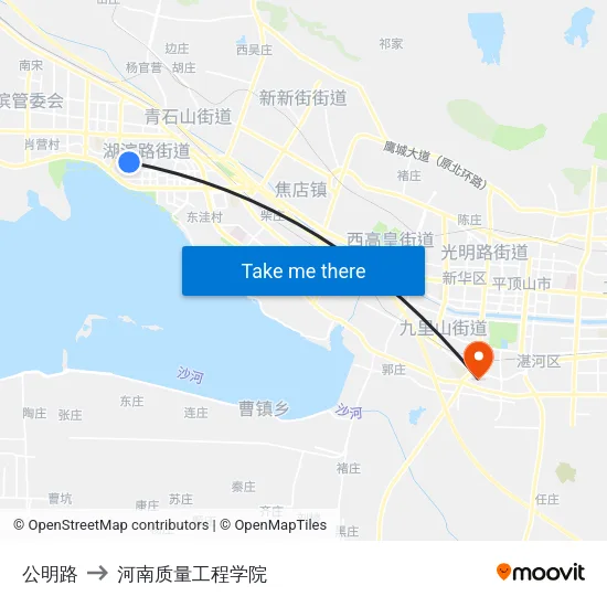 公明路 to 河南质量工程学院 map