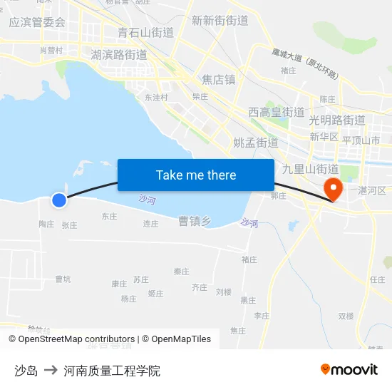 沙岛 to 河南质量工程学院 map