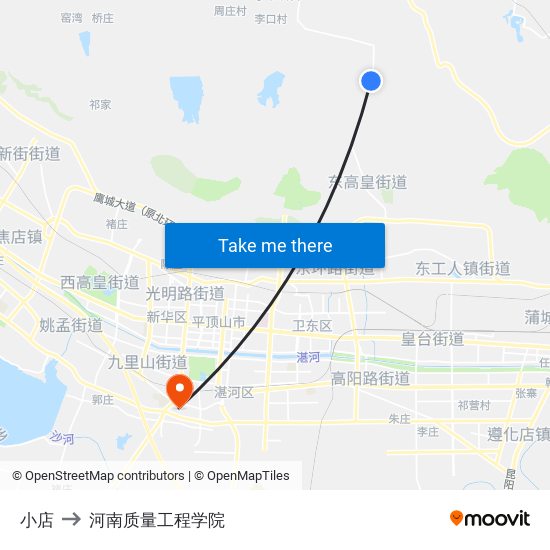 小店 to 河南质量工程学院 map