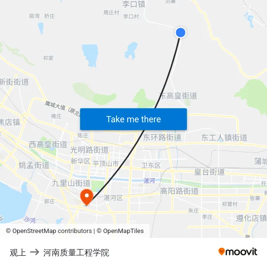 观上 to 河南质量工程学院 map
