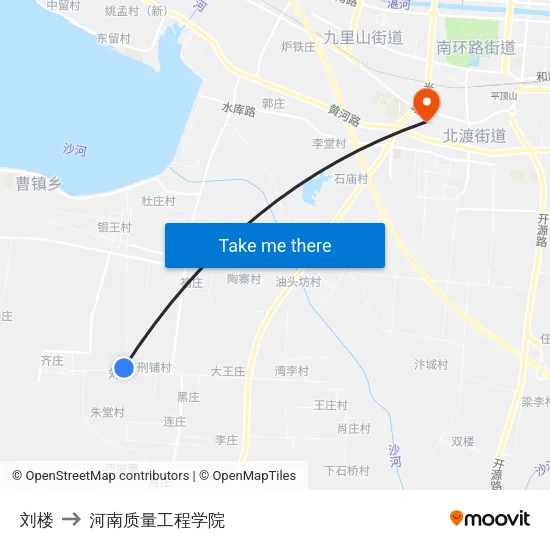 刘楼 to 河南质量工程学院 map