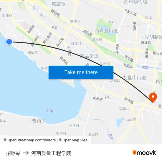 招呼站 to 河南质量工程学院 map