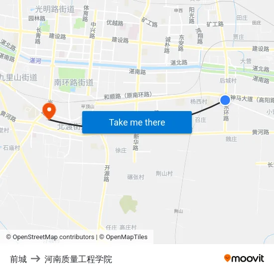 前城 to 河南质量工程学院 map