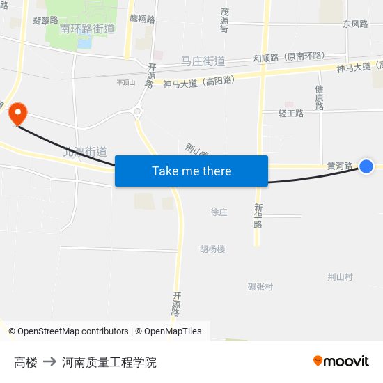 高楼 to 河南质量工程学院 map