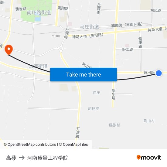 高楼 to 河南质量工程学院 map