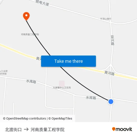 北渡街口 to 河南质量工程学院 map
