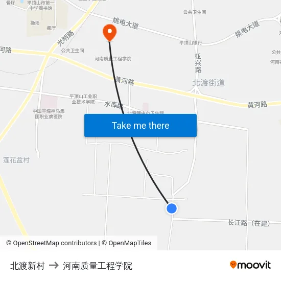 北渡新村 to 河南质量工程学院 map