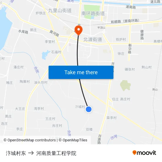 汴城村东 to 河南质量工程学院 map