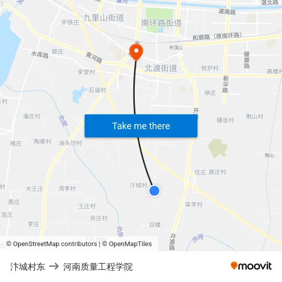汴城村东 to 河南质量工程学院 map