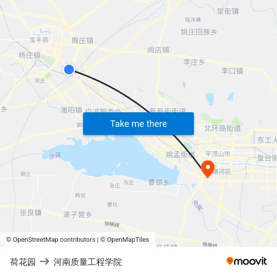 荷花园 to 河南质量工程学院 map