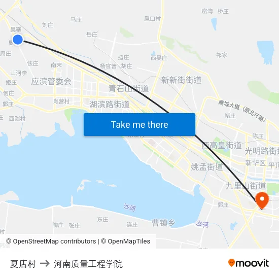 夏店村 to 河南质量工程学院 map