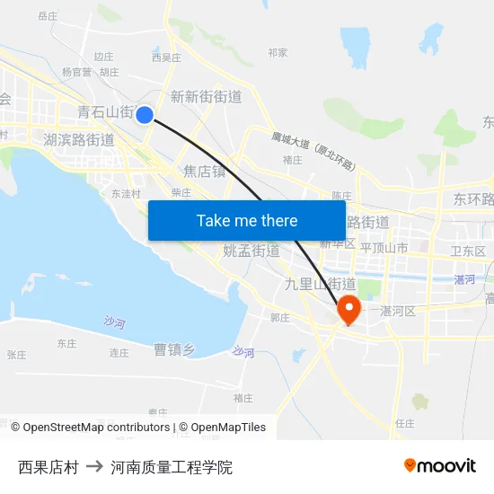 西果店村 to 河南质量工程学院 map