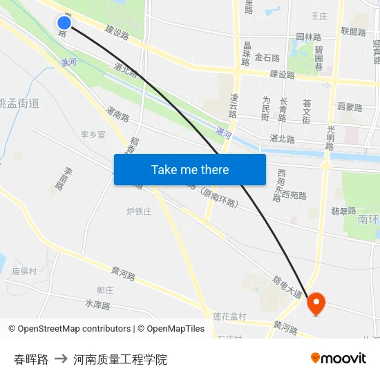 春晖路 to 河南质量工程学院 map
