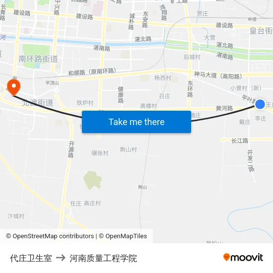 代庄卫生室 to 河南质量工程学院 map