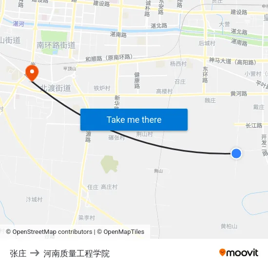 张庄 to 河南质量工程学院 map