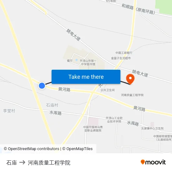 石庙 to 河南质量工程学院 map