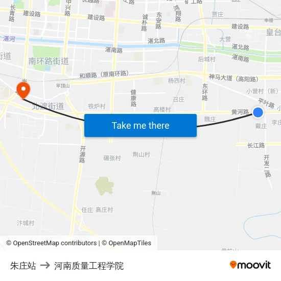 朱庄站 to 河南质量工程学院 map