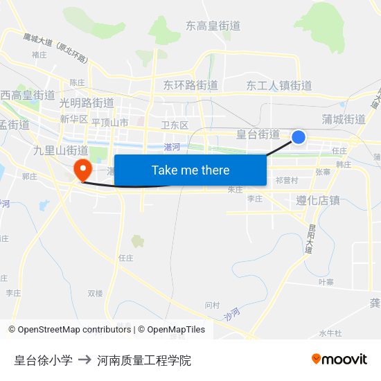 皇台徐小学 to 河南质量工程学院 map