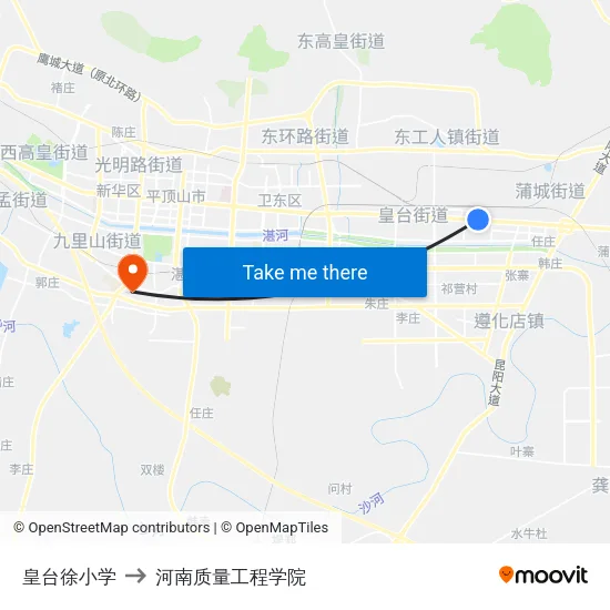 皇台徐小学 to 河南质量工程学院 map