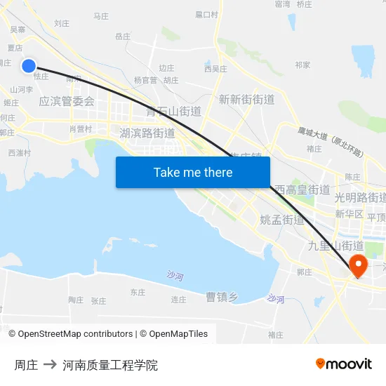 周庄 to 河南质量工程学院 map