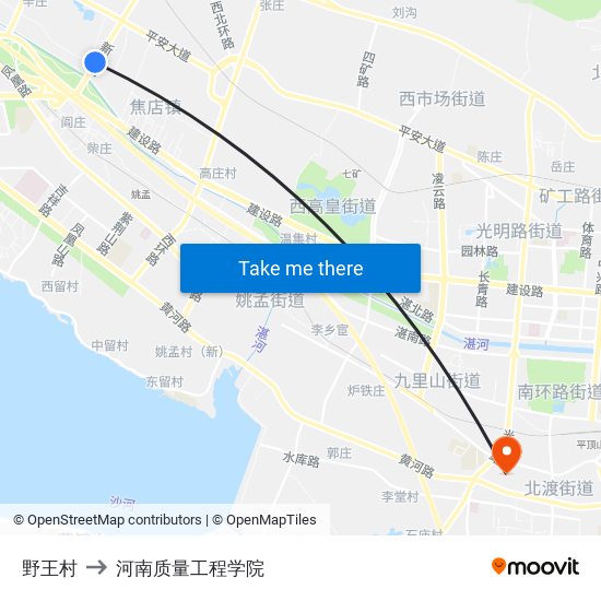 野王村 to 河南质量工程学院 map