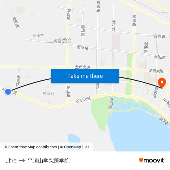 北滍 to 平顶山学院医学院 map