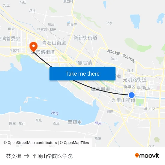 荟文街 to 平顶山学院医学院 map