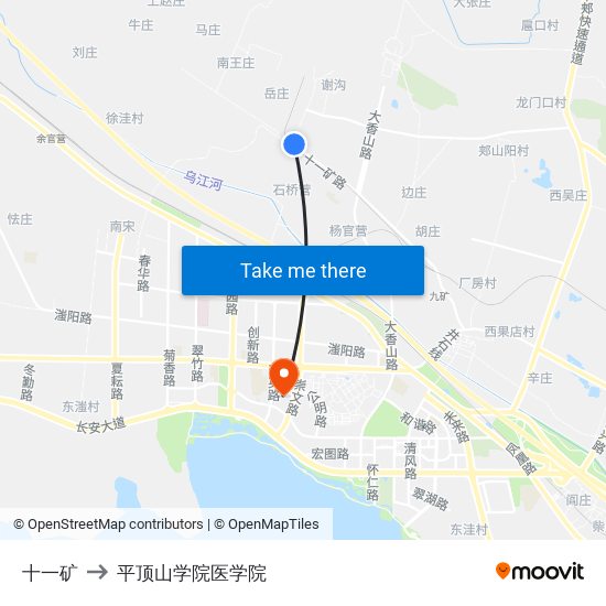 十一矿 to 平顶山学院医学院 map