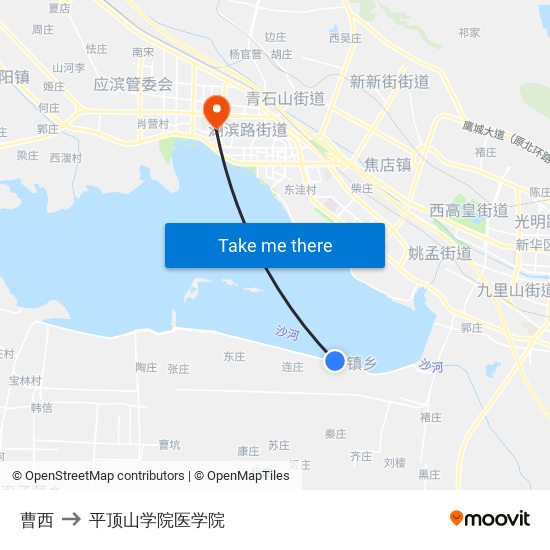 曹西 to 平顶山学院医学院 map