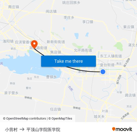 小营村 to 平顶山学院医学院 map