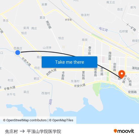 焦庄村 to 平顶山学院医学院 map