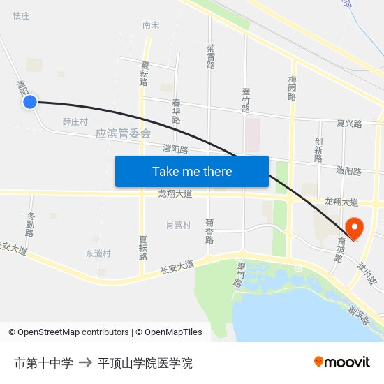 市第十中学 to 平顶山学院医学院 map