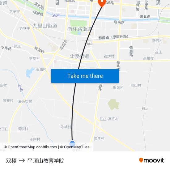 双楼 to 平顶山教育学院 map