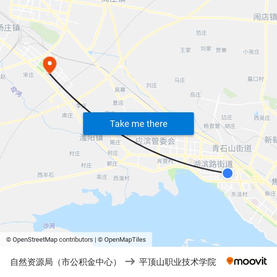 自然资源局（市公积金中心） to 平顶山职业技术学院 map