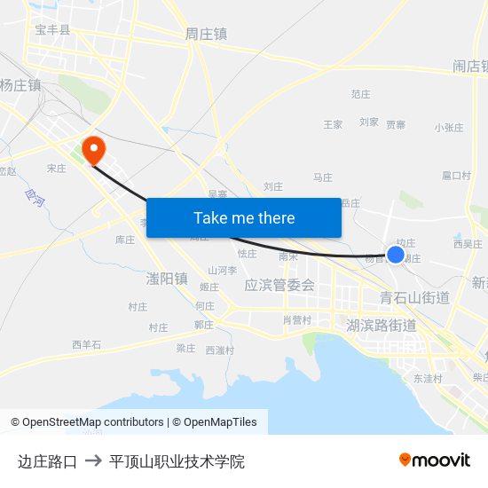 边庄路口 to 平顶山职业技术学院 map