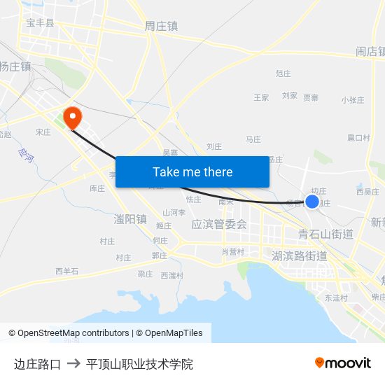 边庄路口 to 平顶山职业技术学院 map