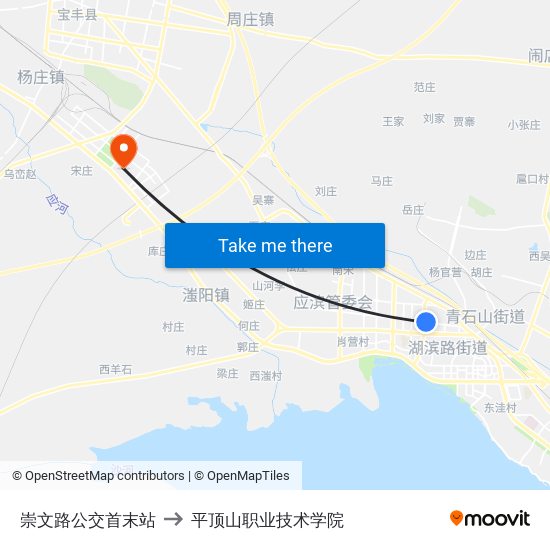 崇文路公交首末站 to 平顶山职业技术学院 map