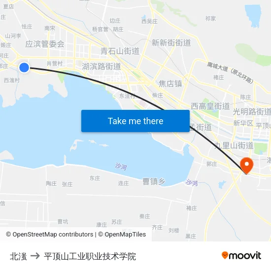 北滍 to 平顶山工业职业技术学院 map