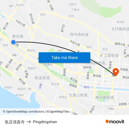 焦店清真寺 to Pingdingshan map